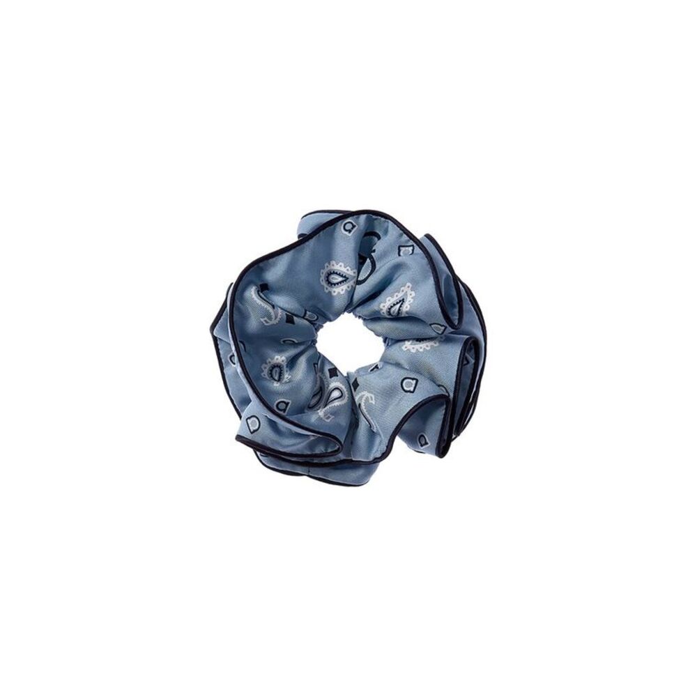 Ferragamo Arabesque Silk Scrunchie, Blue